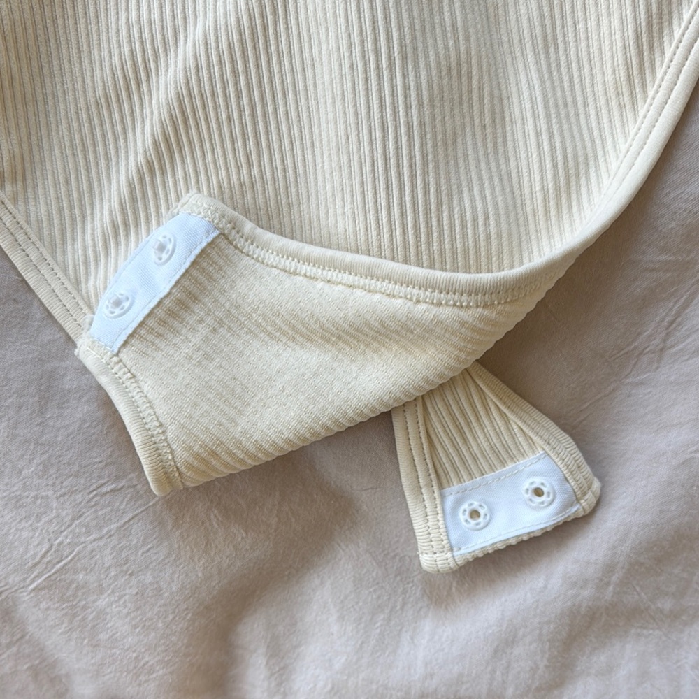Cream Ribbed Bodysuit - Picture 3 of 8